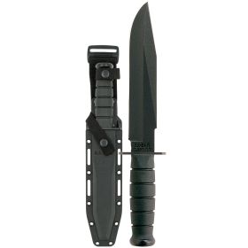 KA-BAR Knives, Fixed Blade Knife, 8" Blade Length, 12.8" Overall Length, Clip Point, 1095 Cro-Van Steel, Matte Finish, Black, Includes Plastic Sheath