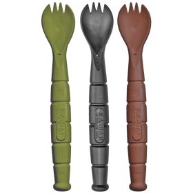 KA-BAR Knives, Field Kit Spork, Survival Tool, Three Pack, Brown Green and Black, Creamid Construction