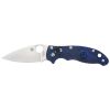 Spyderco, Manix 2, 3.37" Knife, Translucent Blue, Circle Thumb Hole/Pocket Clip