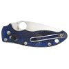 Spyderco, Manix 2, 3.37" Knife, Translucent Blue, Circle Thumb Hole/Pocket Clip