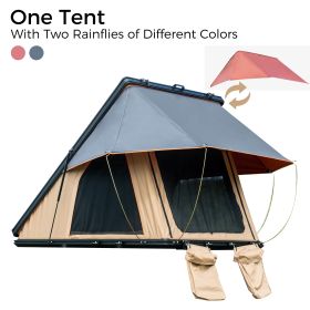 Triangle Aluminium Black Hard Shell Beige Rooftop Tent Scout MAX Series -  With Two Rainflies of Different Colors (Color: Black+Beige)