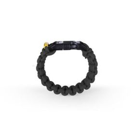 Kodiak Survival Paracord Bracelet (Color: Black, Size: Large)